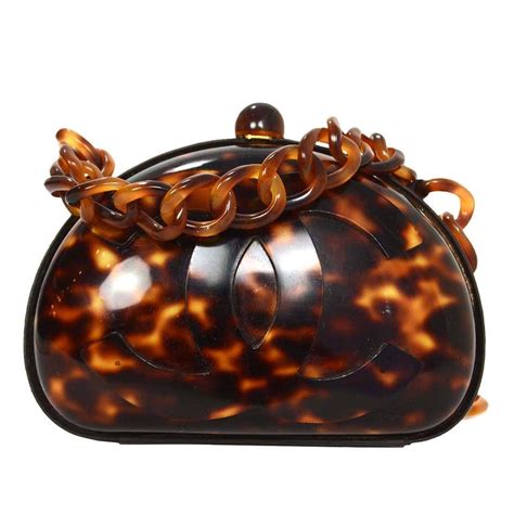 chanel black tortoise shell 90s bag